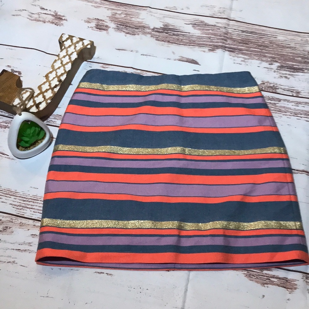 Y2K J. Crew fun striped mini skirt size 00